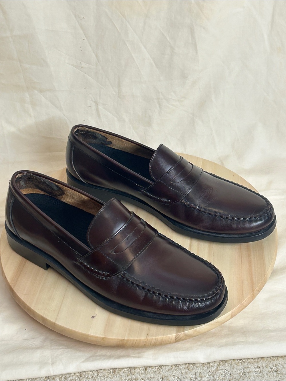 Bass Men's Burgundy Leather Loafer Dress Shoes 12 M